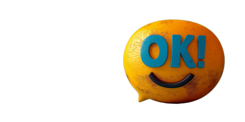 OK 3d icon in bubble speech