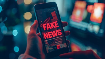 The smartphone with fake news