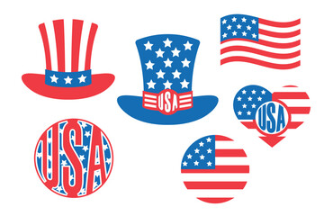 Celebrate USA Independence Day with our vector image set, featuring the American flag, Liberty Bell, Statue of Liberty, and more. Perfect for patriotic designs, holiday decorations, and themed project