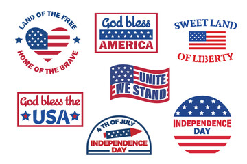 Celebrate USA Independence Day with our vector image set, featuring the American flag, Liberty Bell, Statue of Liberty, and more. Perfect for patriotic designs, holiday decorations, and themed project