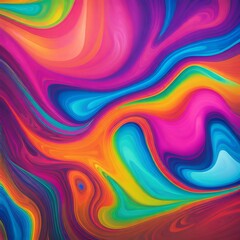 Vibrant Colors and Shapes of a Psychedelic Liquid Background mixed colors rainbow colors waves