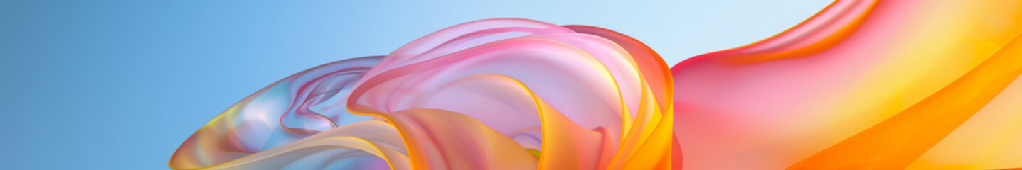 Vibrant Abstract Swirl in Candy Hues of Orange and Pink