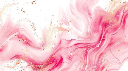 solid white background with red pink color swirl