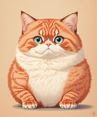 Obraz premium vintage poster red fat cat 