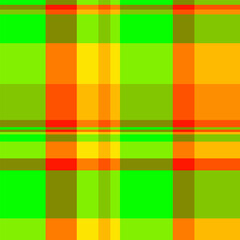 Flowing check texture vector, strip background pattern fabric. Pop tartan plaid seamless textile in bright and lime colors.