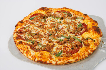 pizza on a peel