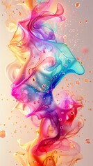 Obraz premium A vibrant digital art piece showcasing fluid colorful abstract forms and textures, perfect for modern design and creative backgrounds.