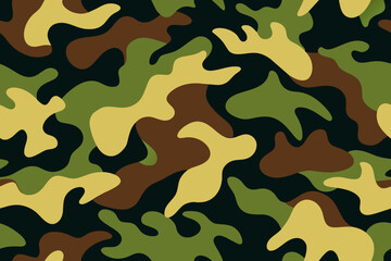 Fototapeta premium Camouflage pattern. Seamless background. Vector illustration. for military fabric