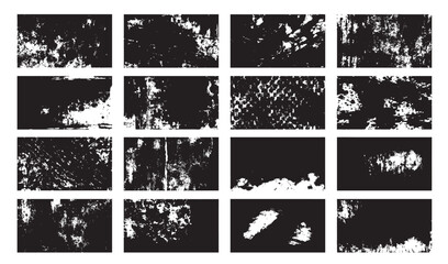 16 Gritty Grunge Texture Backgrounds - Distressed Black & White Collection