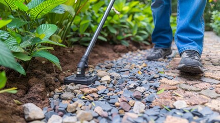 Obraz premium Exciting metal detector beach treasure hunt. search for hidden gems and artifacts