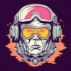 Art illustration pilot use helmet