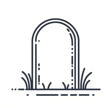 recommend clip art: AI Generate of Simple Icon Logo Symbol of Grave Stone, Tombstone, Headstone, Graveyard, with white background