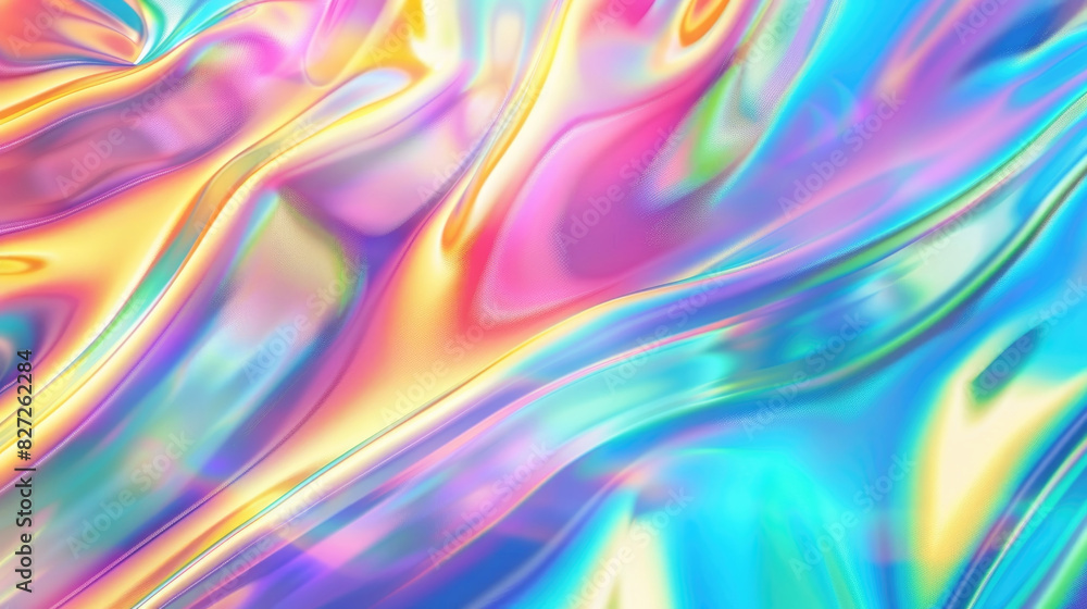 Aufkleber vibrant waves of pastel and neon colors create an abstract, iridescent pattern with smooth gradients