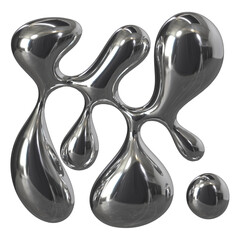 3d liquid chrome Retro futuristic y2k elements
