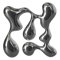 3d liquid chrome Retro futuristic y2k elements