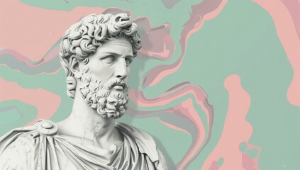 Ancient Sculpted Bust with Detailed Features