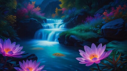 Naklejka premium flowers in the water