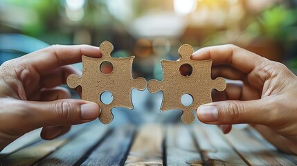 An image of hands exchanging puzzle pieces, representing finding the right business fit.