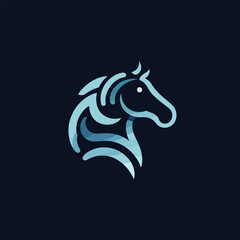 Creative Unique Minimal Horse logo Design