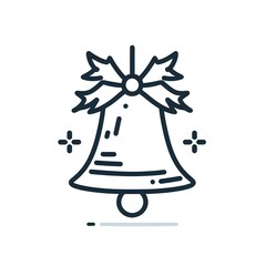 AI Generate of Simple Icon Logo Symbol of Christmas Bell, Jingle Bell, Bell, Genta, Lonceng Natal, with white background