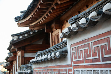 View of the wall in the traditional Korean house