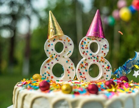 88 Geburtstag Feier, Party, Konfetti Torte 