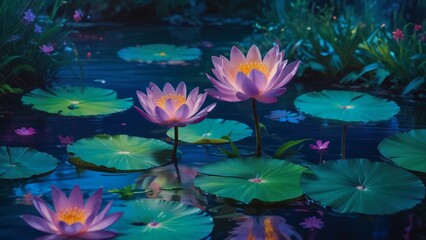 water lily in the pond