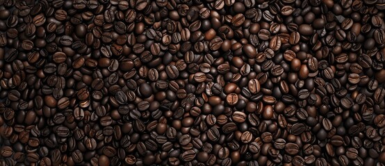 Fototapeta premium coffee bean roasted for the background, top view