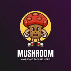 Mushroom Illustration Mascot Logo