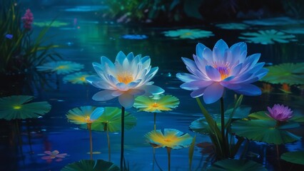 water lily in the pond