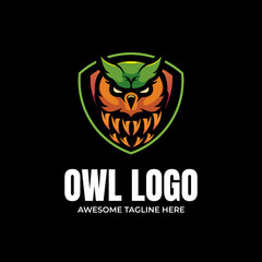 Owl Illustration Mascot Logo