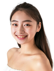 Obraz premium Young and beautiful asian hong kong chinese japanese korean girl transparent background