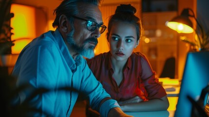 Obraz premium The professionals at night work
