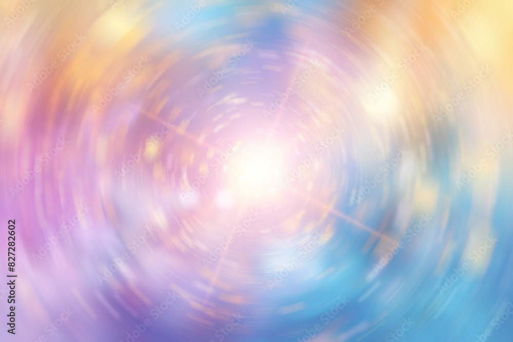 Poster abstract blurred background with pastel colors and bokeh effect in circular motion, creating a dream