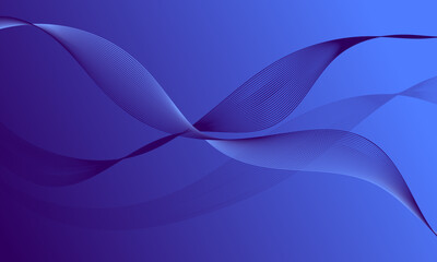 blue lines wave curves with smooth gradient abstract background