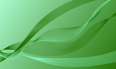 green lines wave curves with smooth gradient abstract background