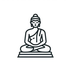 AI Generate of Simple Icon Logo Symbol of Buddha Meditation, Meditate, Meditation, Buddha Statue, Buddha Lotus Position, with white background