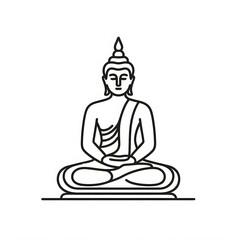 AI Generate of Simple Icon Logo Symbol of Buddha Meditation, Meditate, Meditation, Buddha Statue, Buddha Lotus Position, with white background