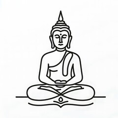 AI Generate of Simple Icon Logo Symbol of Buddha Meditation, Meditate, Meditation, Buddha Statue, Buddha Lotus Position, with white background