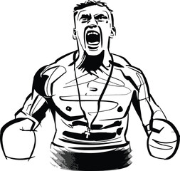 illustration of a crying boxer after fighting