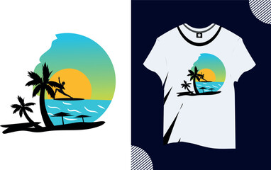 Summer vector trendy word t shirt design