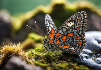 Obraz premium A Glimpse into the Microscopic World: Butterfly Wings Magnified