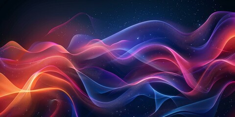 Fototapeta premium Colorful Waves Dance in the Night Sky