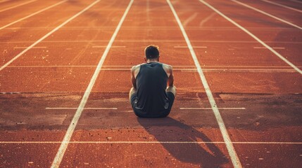 Athlete on the track, injured and alone with no medical support