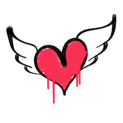 spray love heart graffiti style