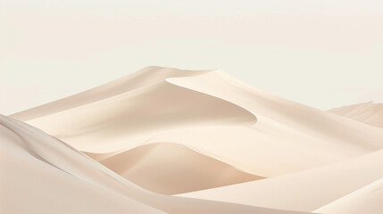 Ethereal desert dunes bathed in soft sunlight, showcasing nature's minimalist beauty