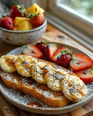 Delicious Multi-Grain Toast with Almond Butter, Bananas, and Berries