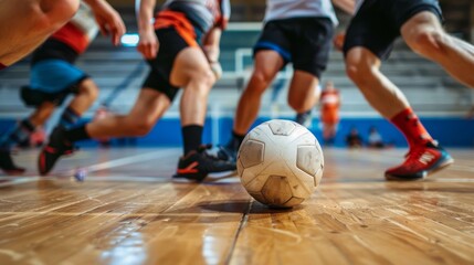 Handball players  fast footwork in dynamic break, showcasing agility   olympic sports concept