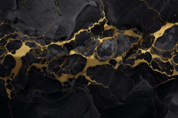 Black and gold marble luxury wall texture with shinning gold lines