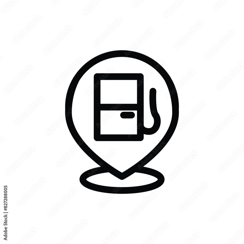 Aufkleber gas station location outline icon pixel perfect vector design good for website and mobile app